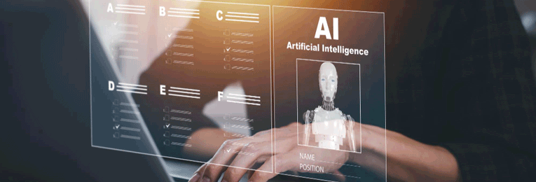 a person seen using an AI app for payroll process
